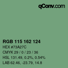 Farbcode: RGB 115 162 124 | qconv.com