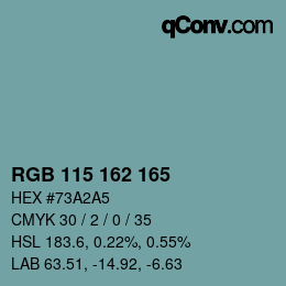 カラーコード: RGB 115 162 165 | qconv.com