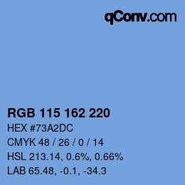 Color code: RGB 115 162 220 | qconv.com