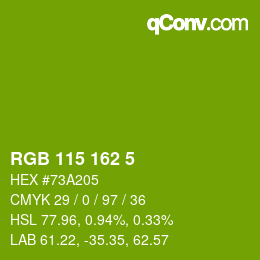 Color code: RGB 115 162 5 | qconv.com