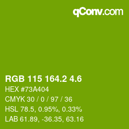 カラーコード: RGB 115 164.2 4.6 | qconv.com