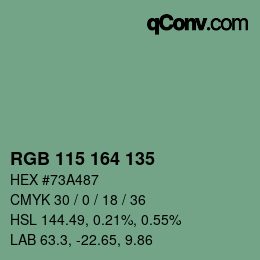 Farbcode: RGB 115 164 135 | qconv.com