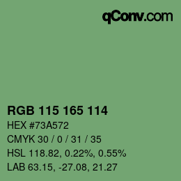 カラーコード: RGB 115 165 114 | qconv.com