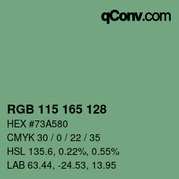 Color code: RGB 115 165 128 | qconv.com