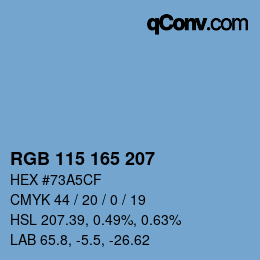 Color code: RGB 115 165 207 | qconv.com