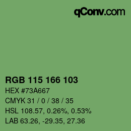 Color code: RGB 115 166 103 | qconv.com