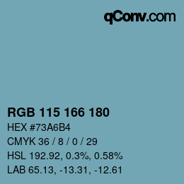 Color code: RGB 115 166 180 | qconv.com