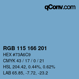 Farbcode: RGB 115 166 201 | qconv.com