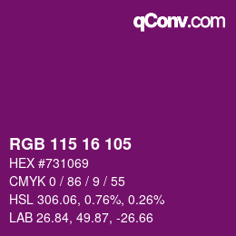 カラーコード: RGB 115 16 105 | qconv.com