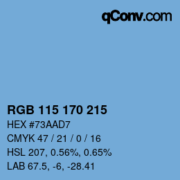 Color code: RGB 115 170 215 | qconv.com