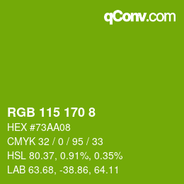 カラーコード: RGB 115 170 8 | qconv.com