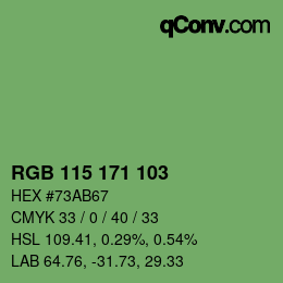カラーコード: RGB 115 171 103 | qconv.com