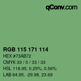 颜色代码: RGB 115 171 114 | qconv.com