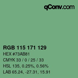 カラーコード: RGB 115 171 129 | qconv.com