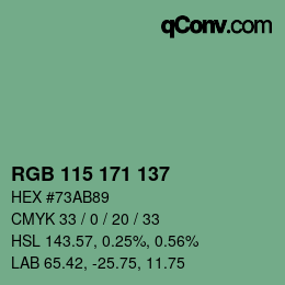 颜色代码: RGB 115 171 137 | qconv.com