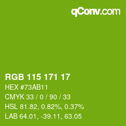 カラーコード: RGB 115 171 17 | qconv.com