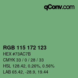 Color code: RGB 115 172 123 | qconv.com