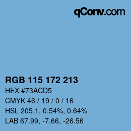 カラーコード: RGB 115 172 213 | qconv.com