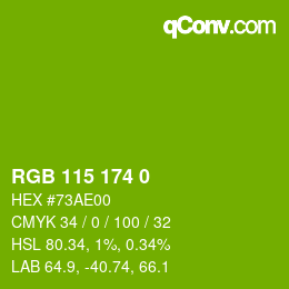 カラーコード: RGB 115 174 0 | qconv.com