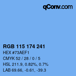 Color code: RGB 115 174 241 | qconv.com
