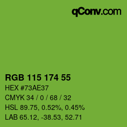 颜色代码: RGB 115 174 55 | qconv.com