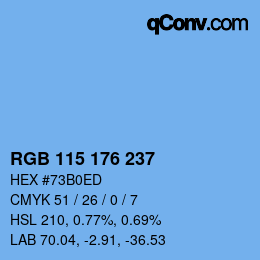 Color code: RGB 115 176 237 | qconv.com