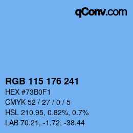 Color code: RGB 115 176 241 | qconv.com