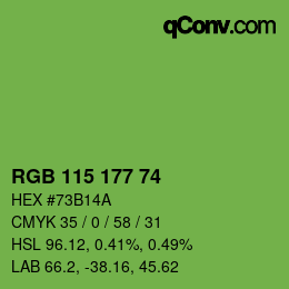 Código de color: RGB 115 177 74 | qconv.com