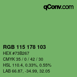 Color code: RGB 115 178 103 | qconv.com