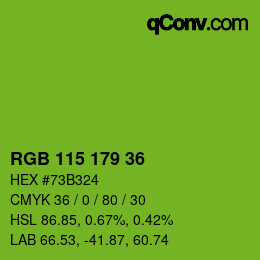 Color code: RGB 115 179 36 | qconv.com