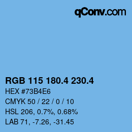 カラーコード: RGB 115 180.4 230.4 | qconv.com