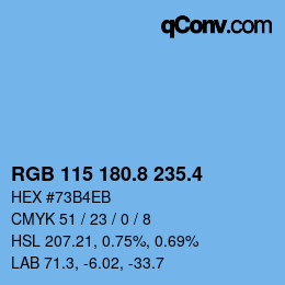 カラーコード: RGB 115 180.8 235.4 | qconv.com