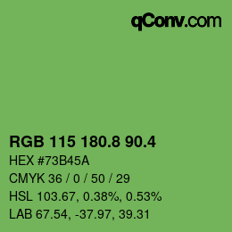 カラーコード: RGB 115 180.8 90.4 | qconv.com