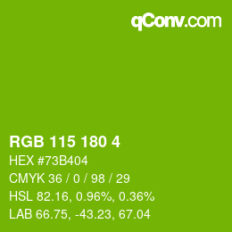 颜色代码: RGB 115 180 4 | qconv.com