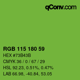 Farbcode: RGB 115 180 59 | qconv.com