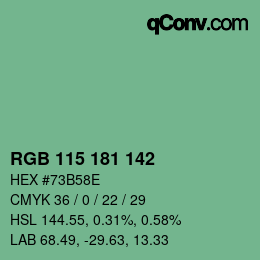Color code: RGB 115 181 142 | qconv.com