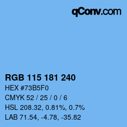 Color code: RGB 115 181 240 | qconv.com