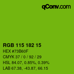 Color code: RGB 115 182 15 | qconv.com