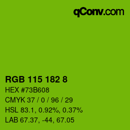颜色代码: RGB 115 182 8 | qconv.com