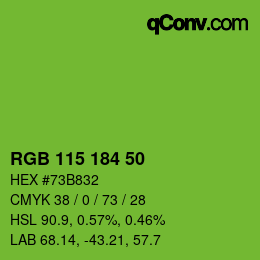 カラーコード: RGB 115 184 50 | qconv.com