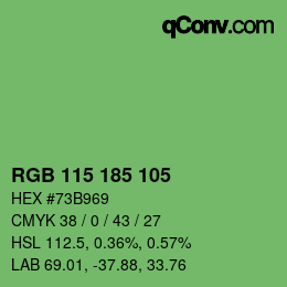 Color code: RGB 115 185 105 | qconv.com