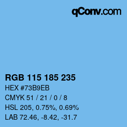 Color code: RGB 115 185 235 | qconv.com