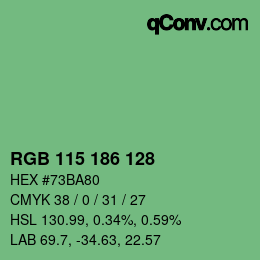 颜色代码: RGB 115 186 128 | qconv.com