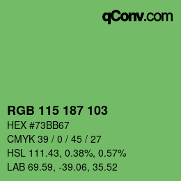 カラーコード: RGB 115 187 103 | qconv.com
