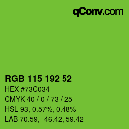 カラーコード: RGB 115 192 52 | qconv.com