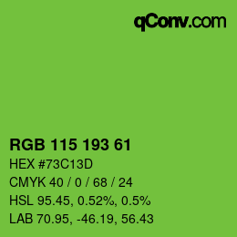 Color code: RGB 115 193 61 | qconv.com