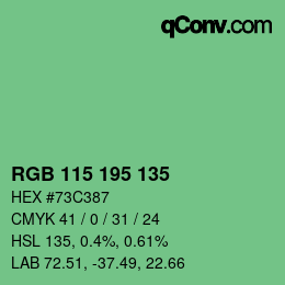 カラーコード: RGB 115 195 135 | qconv.com