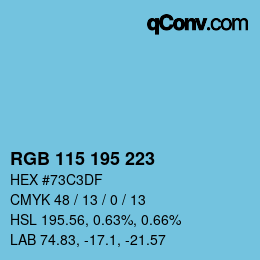 Color code: RGB 115 195 223 | qconv.com