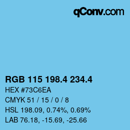 カラーコード: RGB 115 198.4 234.4 | qconv.com