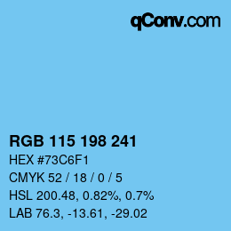 Color code: RGB 115 198 241 | qconv.com